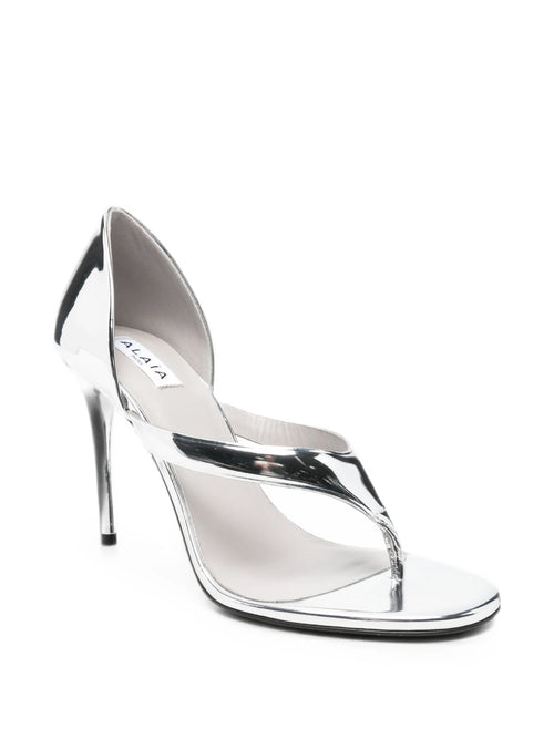 Alaïa - Infradito Sandals In Mirror Calfskin