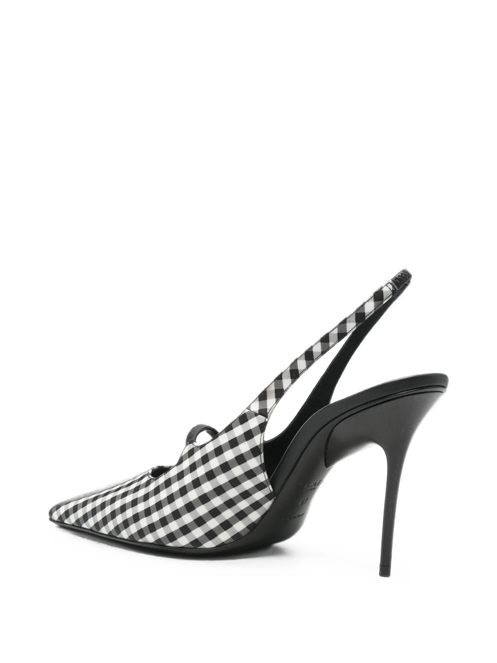 Alaïa - Drop Gingham-check Slingback Pumps