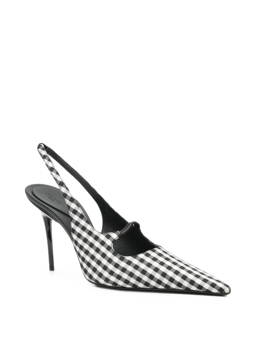 Alaïa - Drop Gingham-check Slingback Pumps