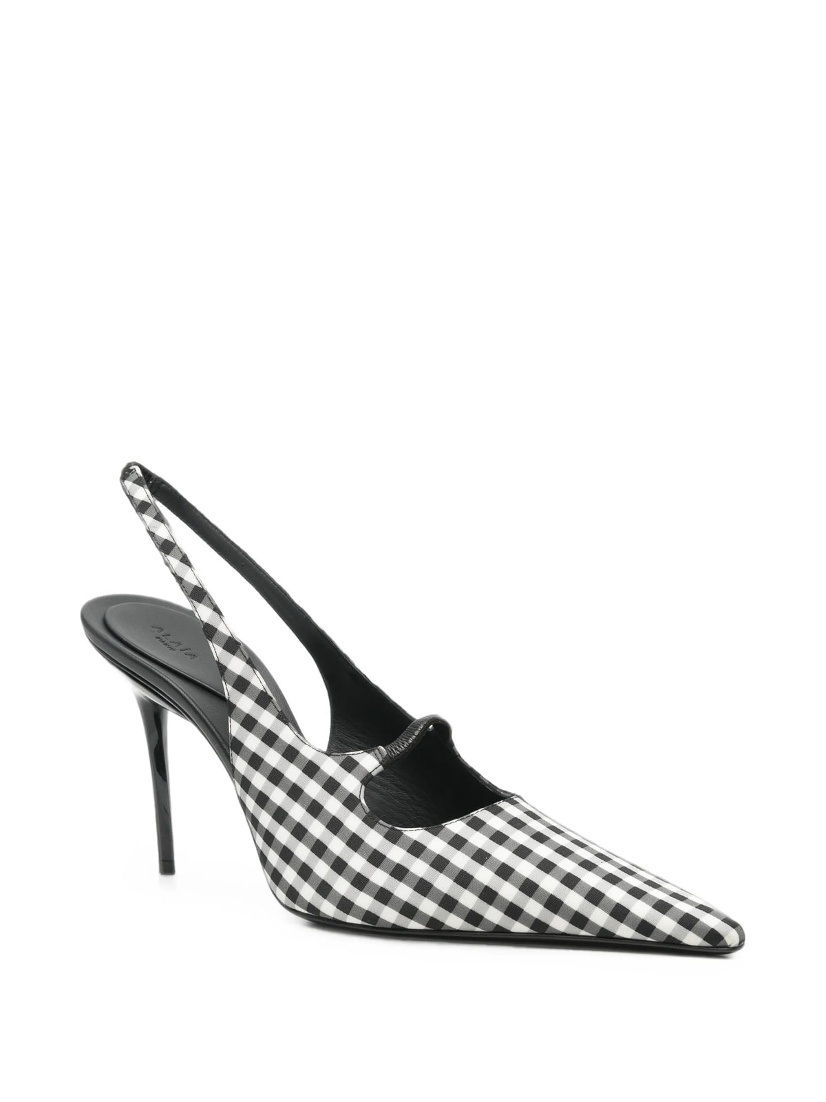 Alaïa - Drop Gingham-check Slingback Pumps