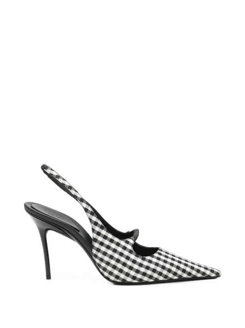 Alaïa - Drop Gingham-check Slingback Pumps