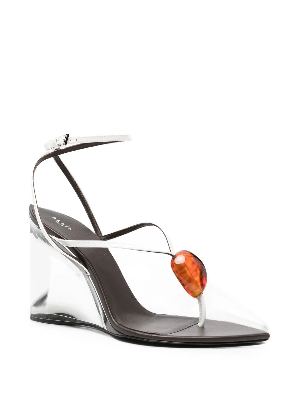 Alaïa - Invisible Jewel Wedge Sandals In Patent Calfskin