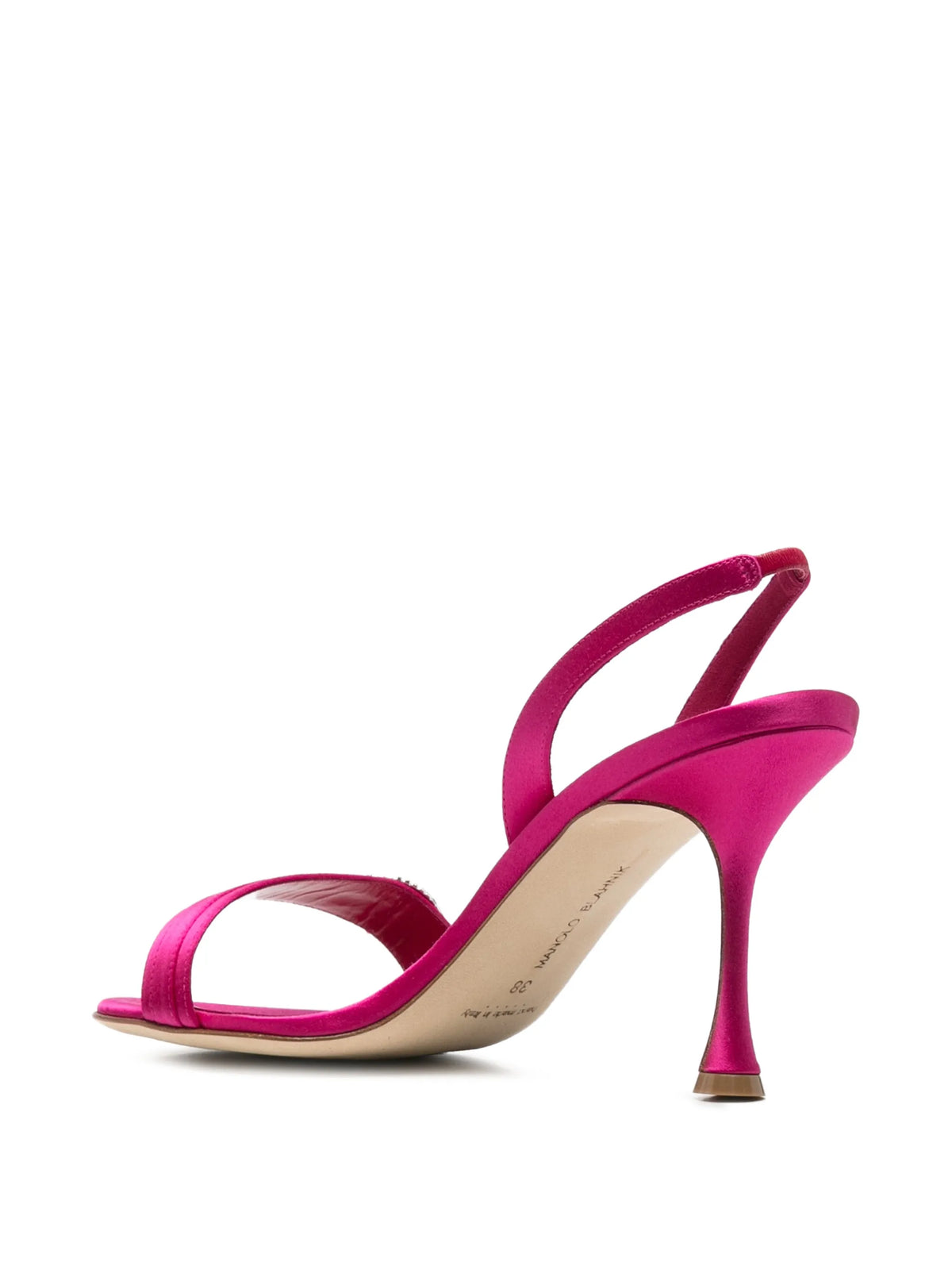 Manolo Blahnik - Zutosan Satin Slingback Sandals