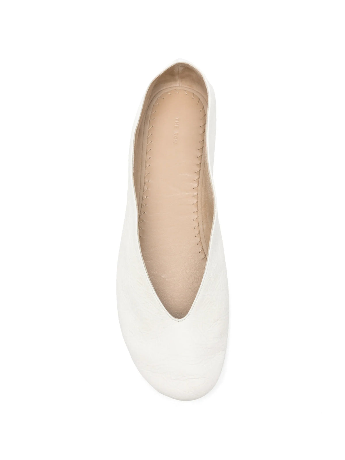The Row - V-neck Textured Leather Loafers