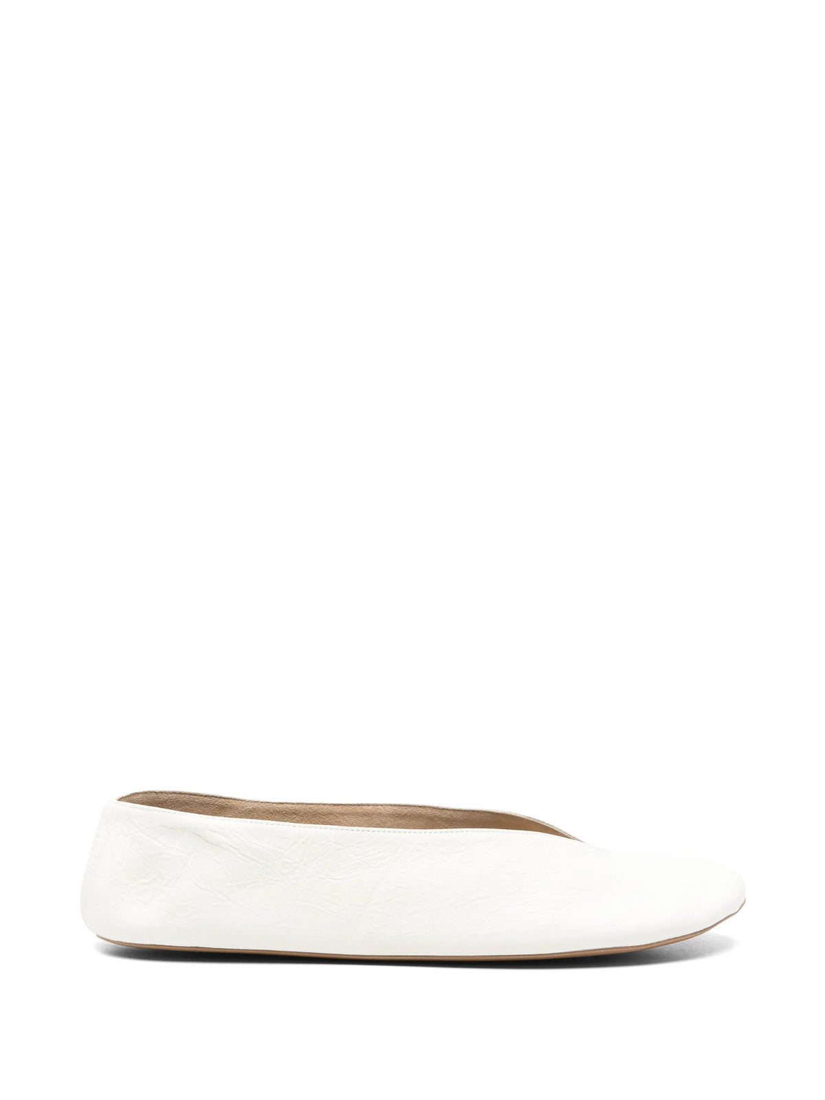 The Row - V-neck Textured Leather Loafers