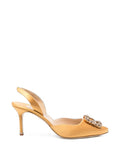 Manolo Blahnik - Hangisli Crystal-buckle Slingback Pumps
