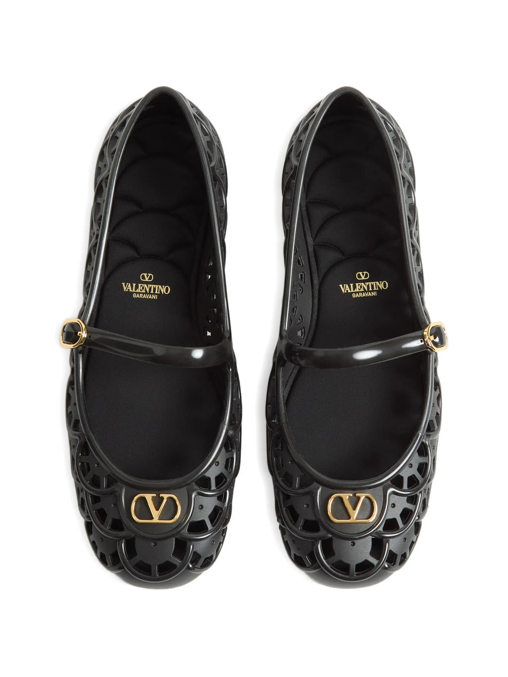 Valentino - Ondette Rubber Ballerinas With Scallop Pattern 05mm