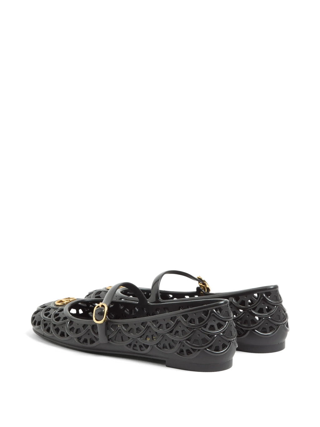 Valentino - Ondette Rubber Ballerinas With Scallop Pattern 05mm