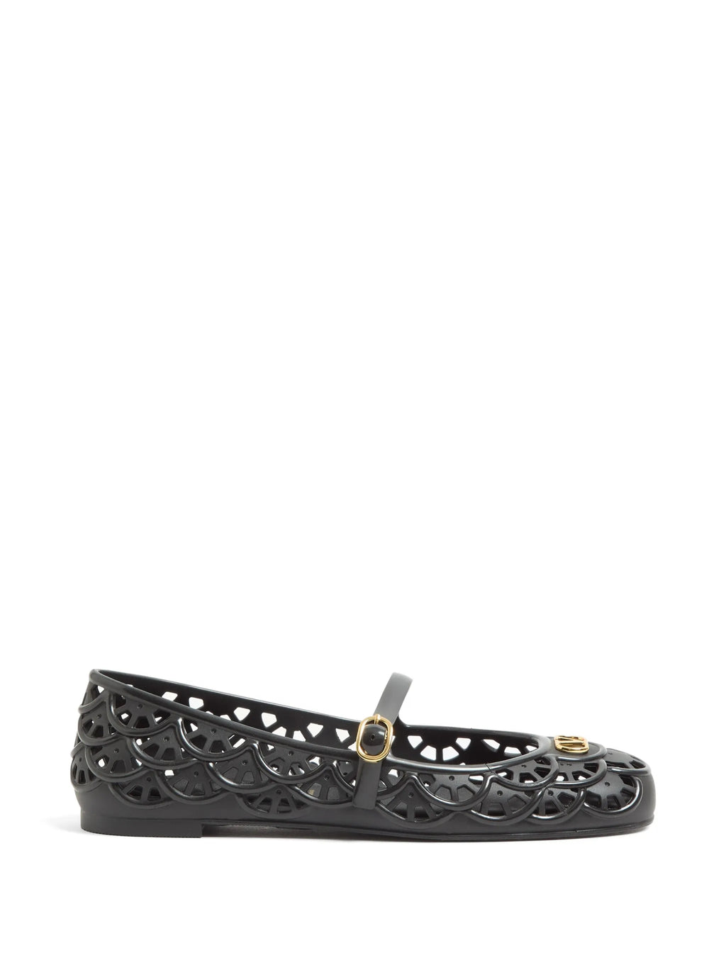 Valentino - Ondette Rubber Ballerinas With Scallop Pattern 05mm