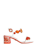 Dolce & Gabbana - Patent Leather Sandals With Stone Embroidery