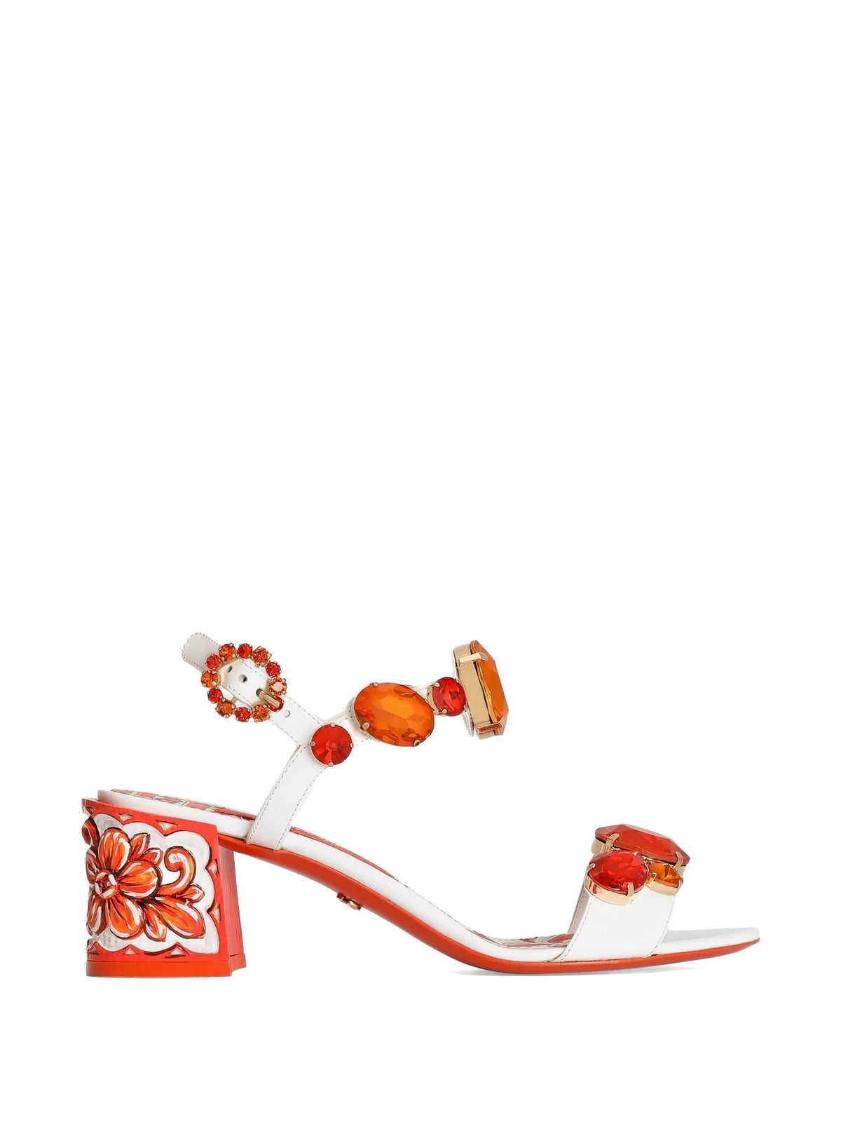 Dolce & Gabbana - Patent Leather Sandals With Stone Embroidery