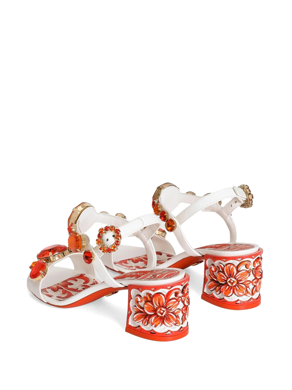 Dolce & Gabbana - Patent Leather Sandals With Stone Embroidery