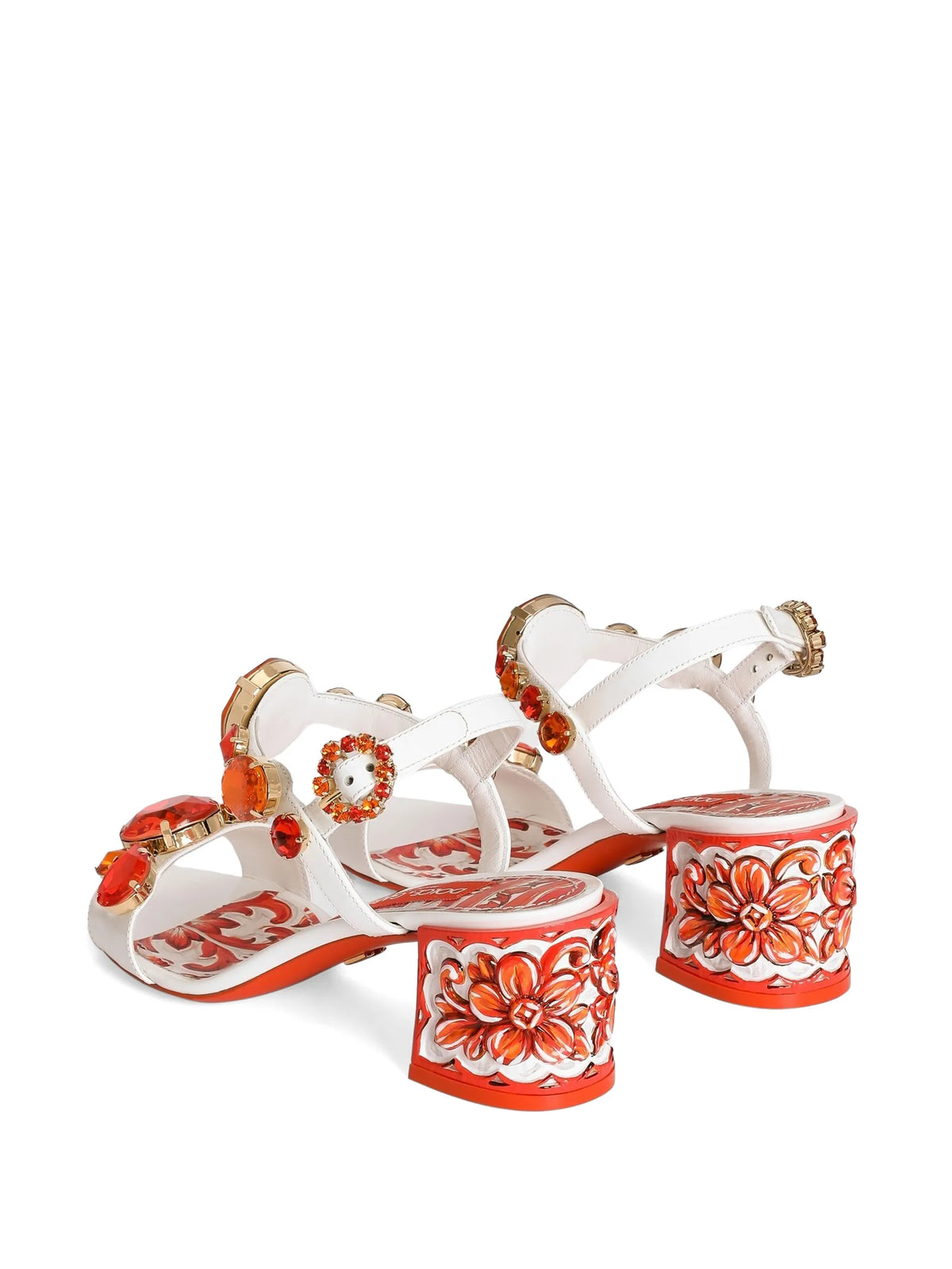 Dolce & Gabbana - Patent Leather Sandals With Stone Embroidery