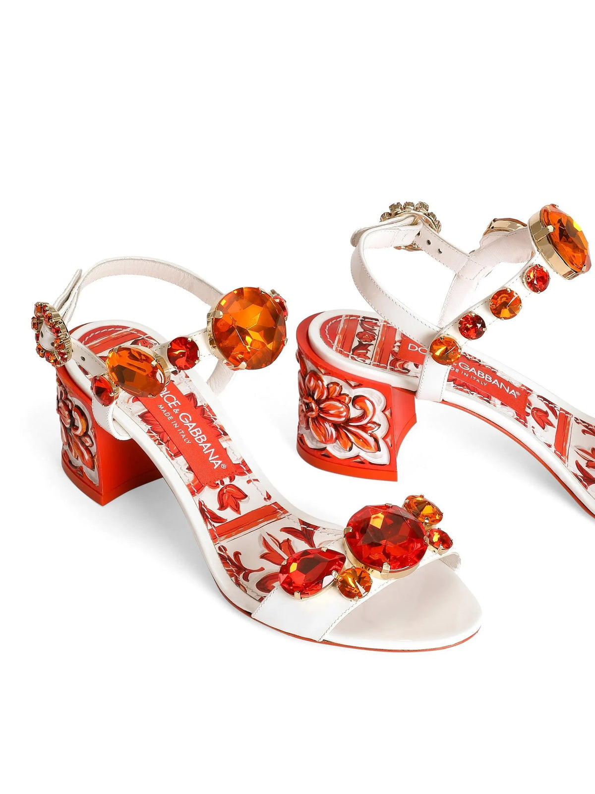 Dolce & Gabbana - Patent Leather Sandals With Stone Embroidery