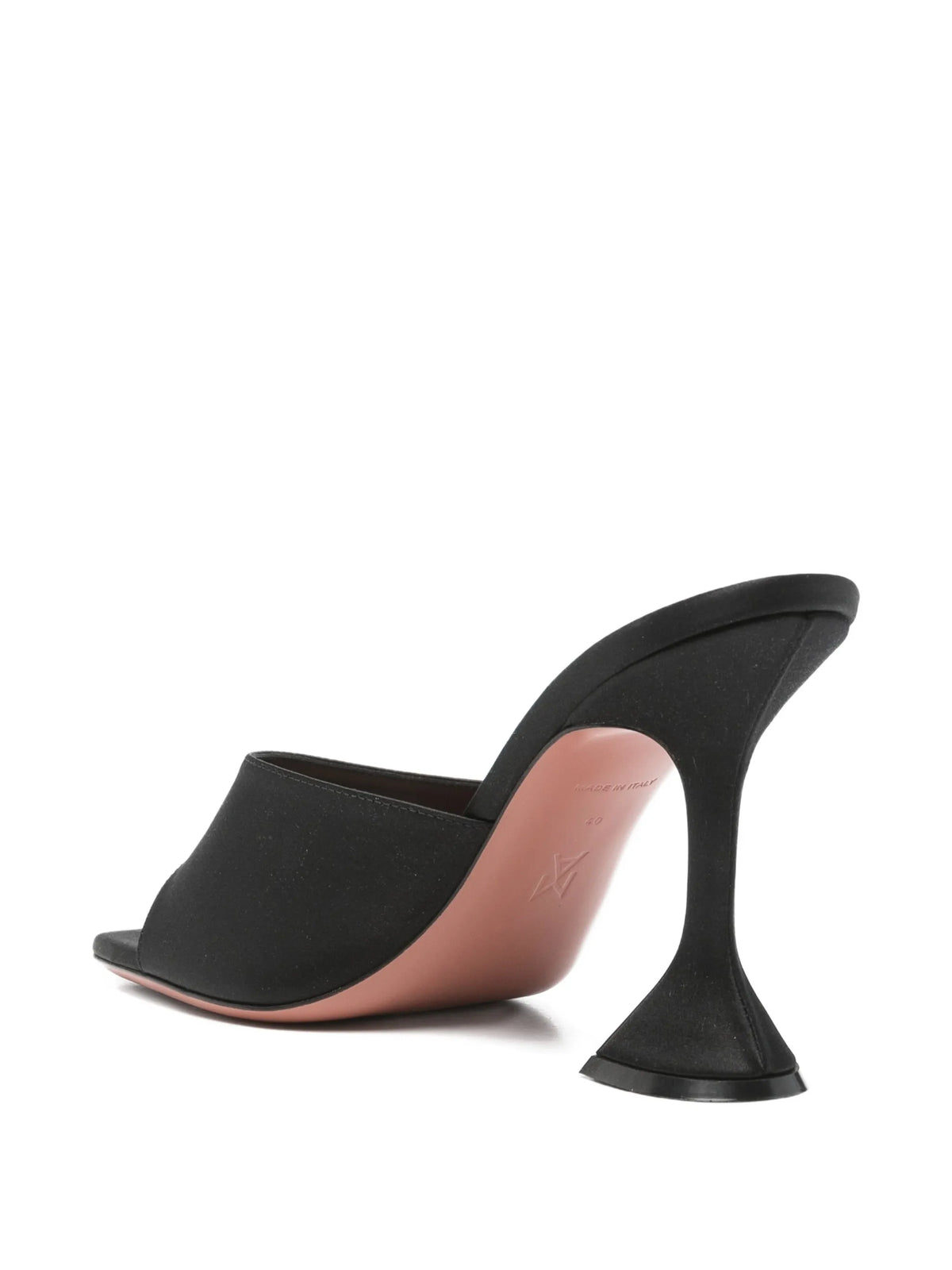 Amina Muaddi - Lupita Slippers 95 Black Satin