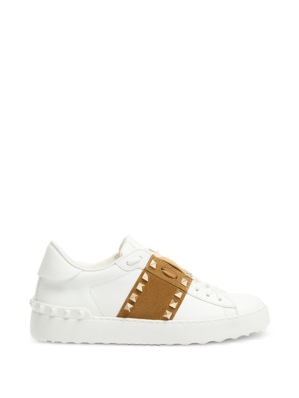 Valentino - Rockstud Untitled Sneakers In Calfskin With Split Leather Band