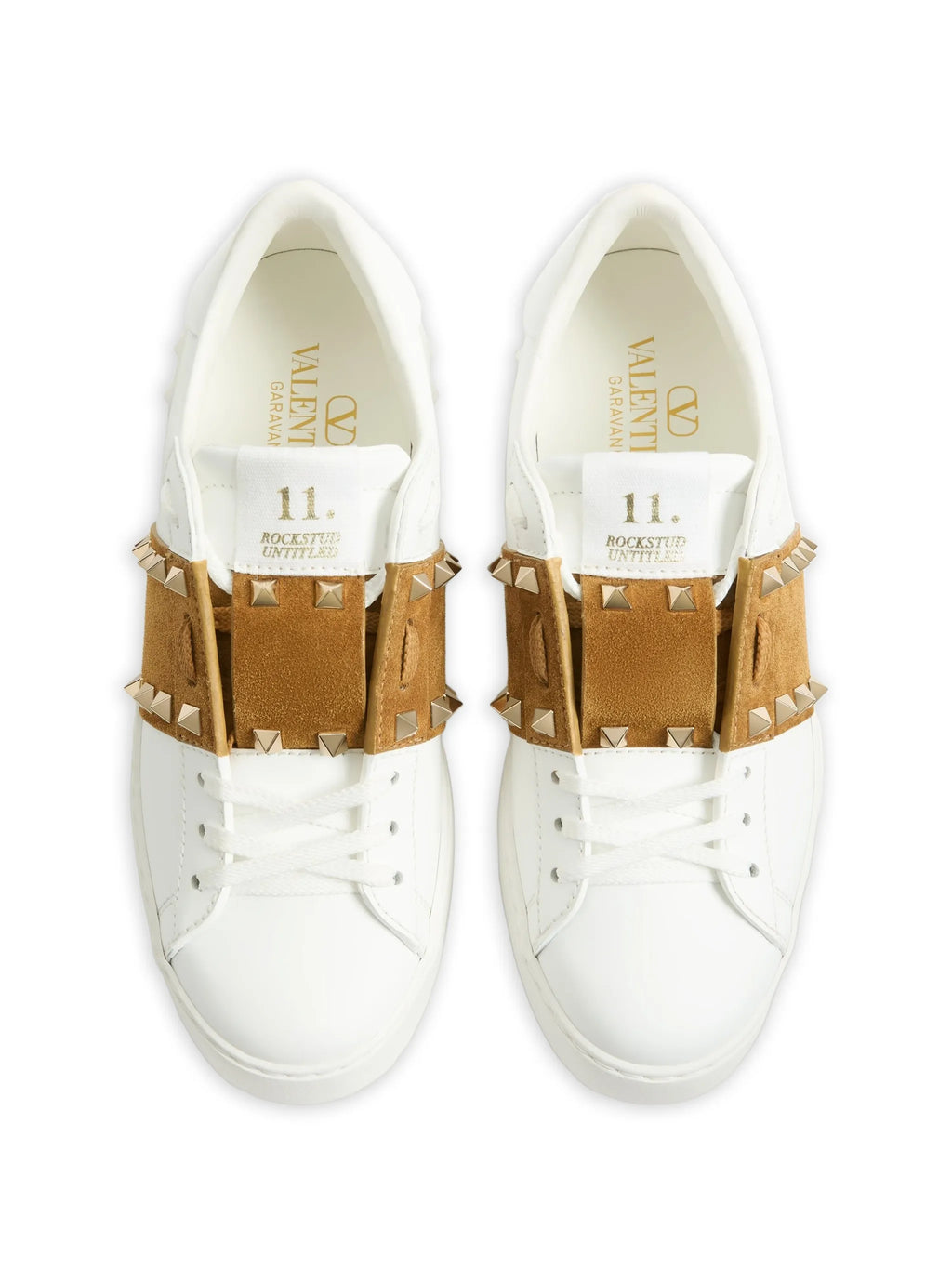 Valentino - Rockstud Untitled Sneakers In Calfskin With Split Leather Band