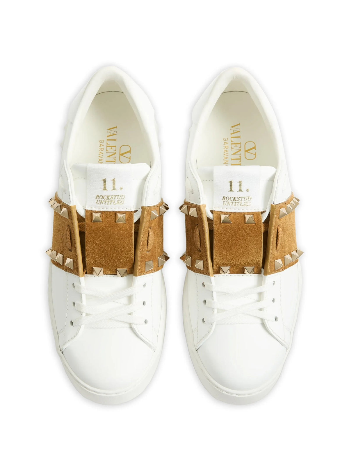 Valentino - Rockstud Untitled Sneakers In Calfskin With Split Leather Band