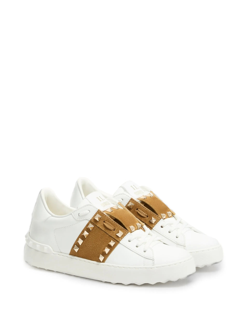 Valentino - Rockstud Untitled Sneakers In Calfskin With Split Leather Band
