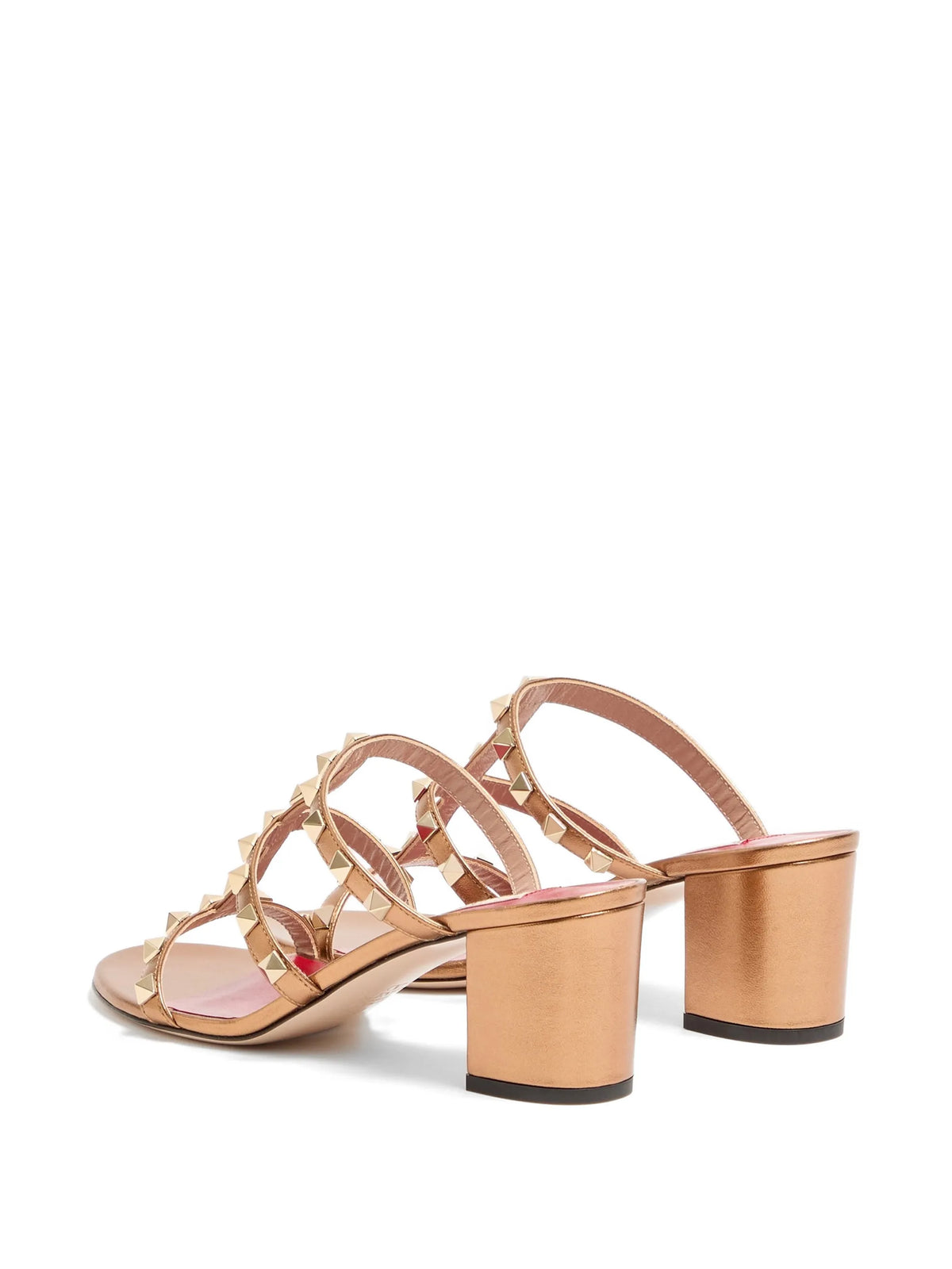 Valentino - Rockstud Slide Sandals In Laminated Nappa Leather 60mm