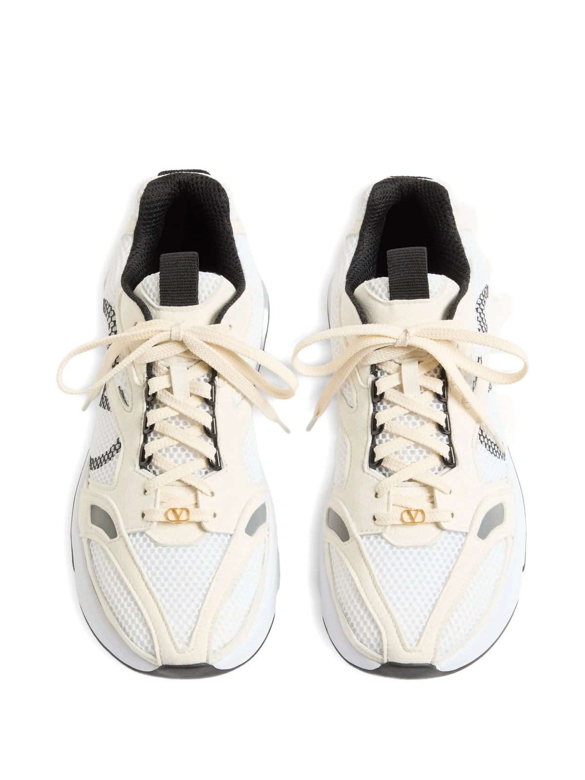 Valentino - Demivee Trainers In Mesh Fabric With Suede Inserts