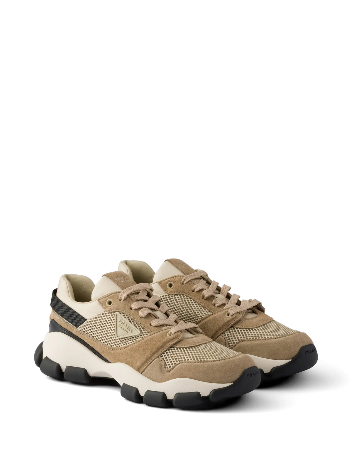 Prada - Mesh Fabric And Suede Sneakers