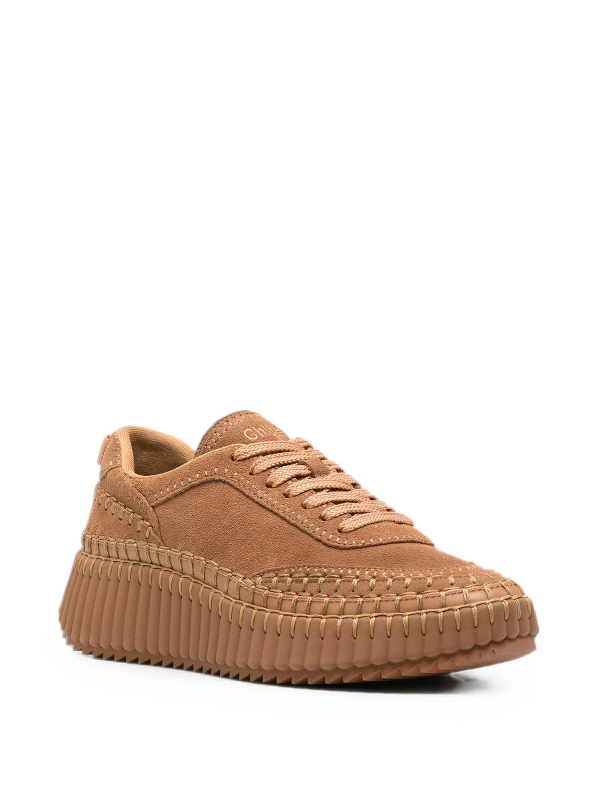 Chloé - Nama Hand-stitched Suede Sneakers