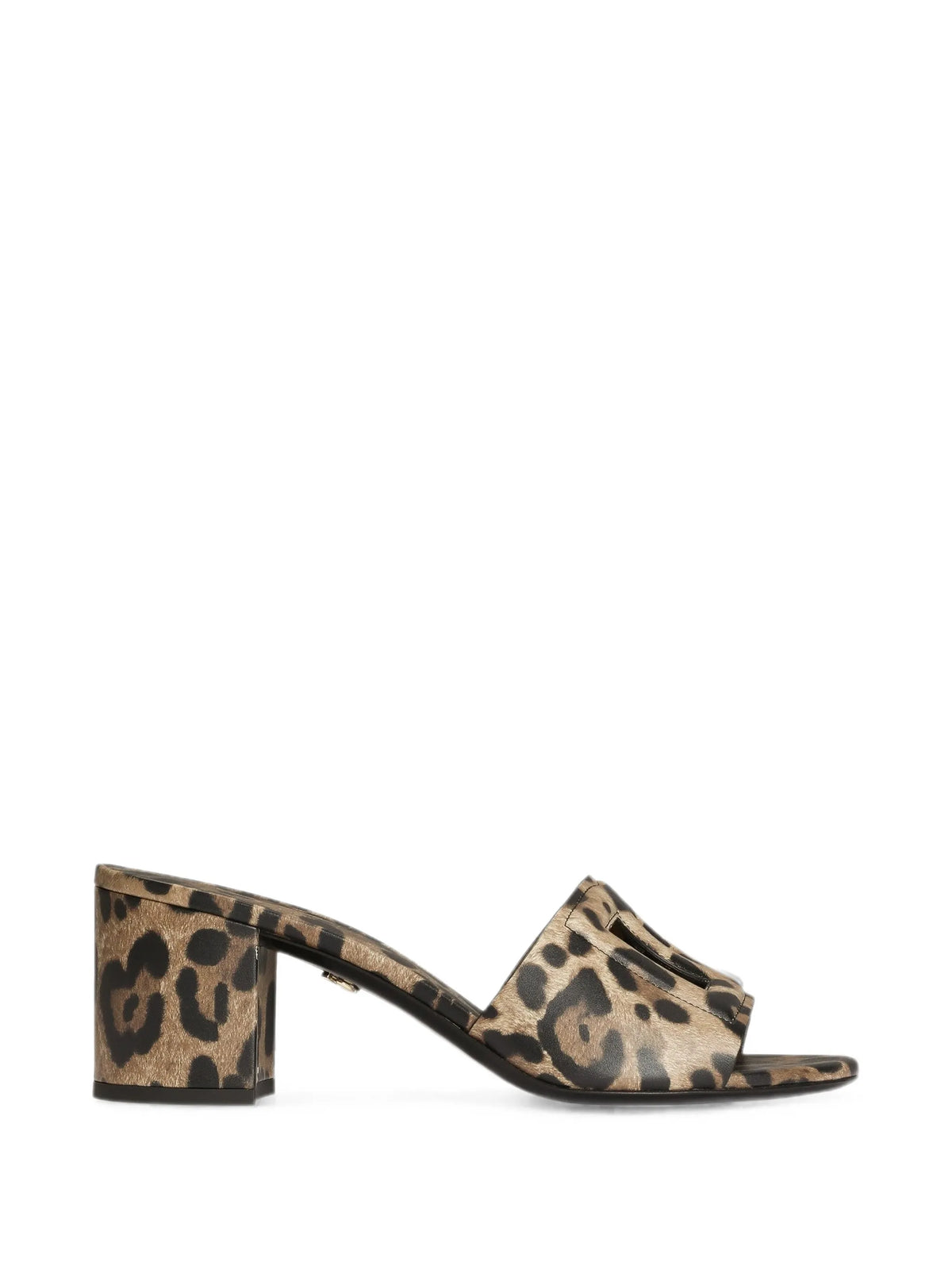 Dolce & Gabbana - Leo-print Calfskin Mules