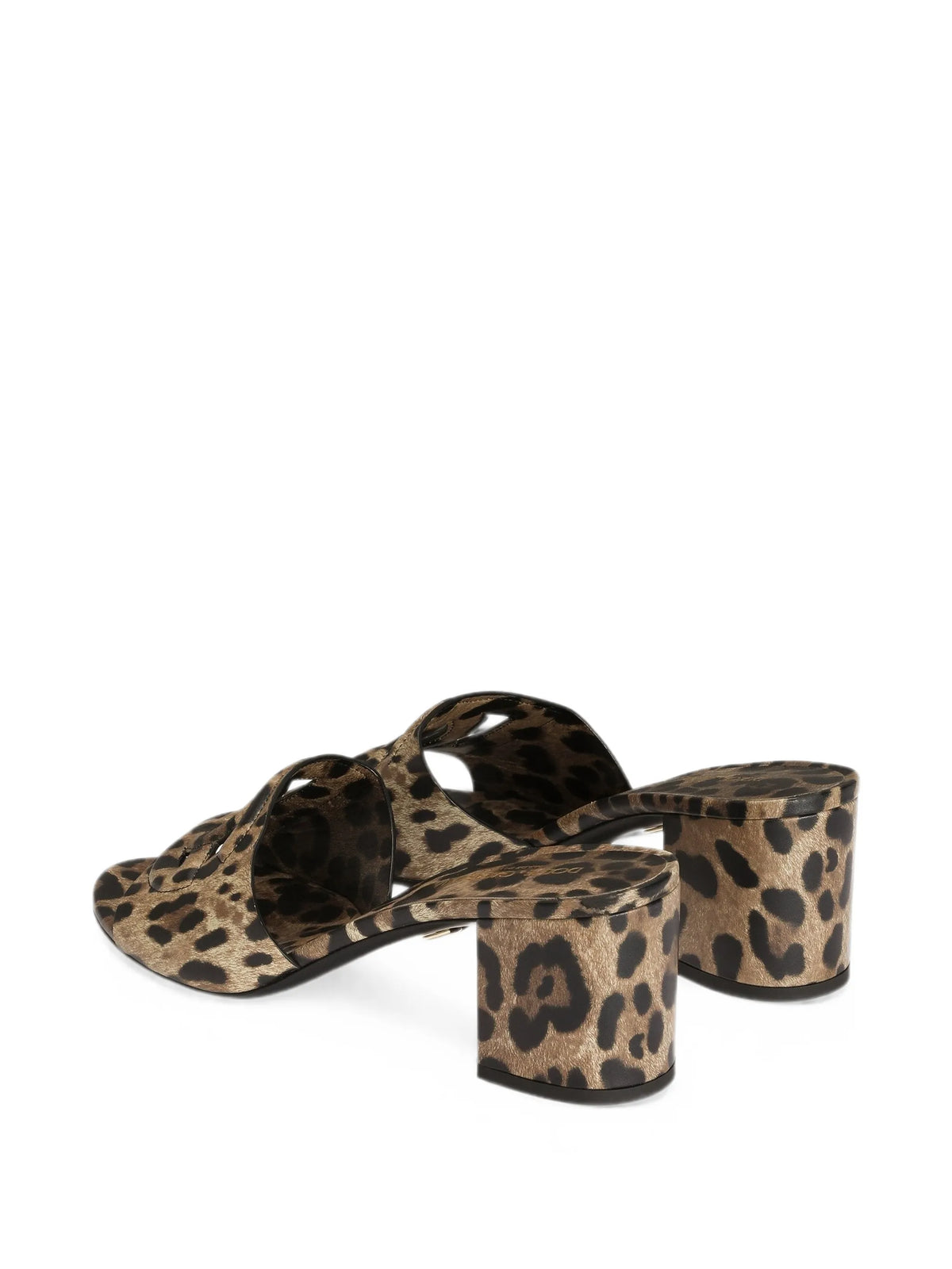 Dolce & Gabbana - Leo-print Calfskin Mules