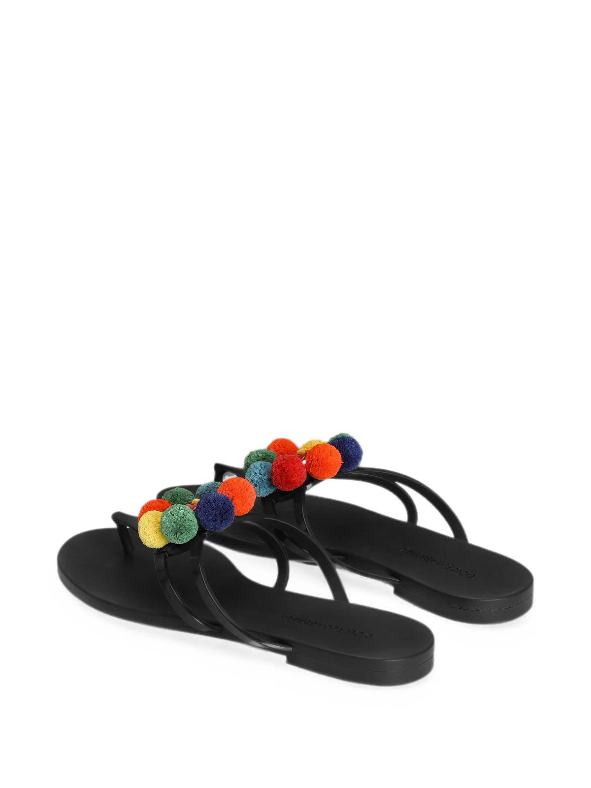 Dolce & Gabbana - Rubber Beachwear Slides With Pom-poms