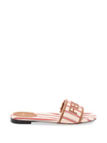Fendi - Sunshine Striped Logo-patch Flat Sandals