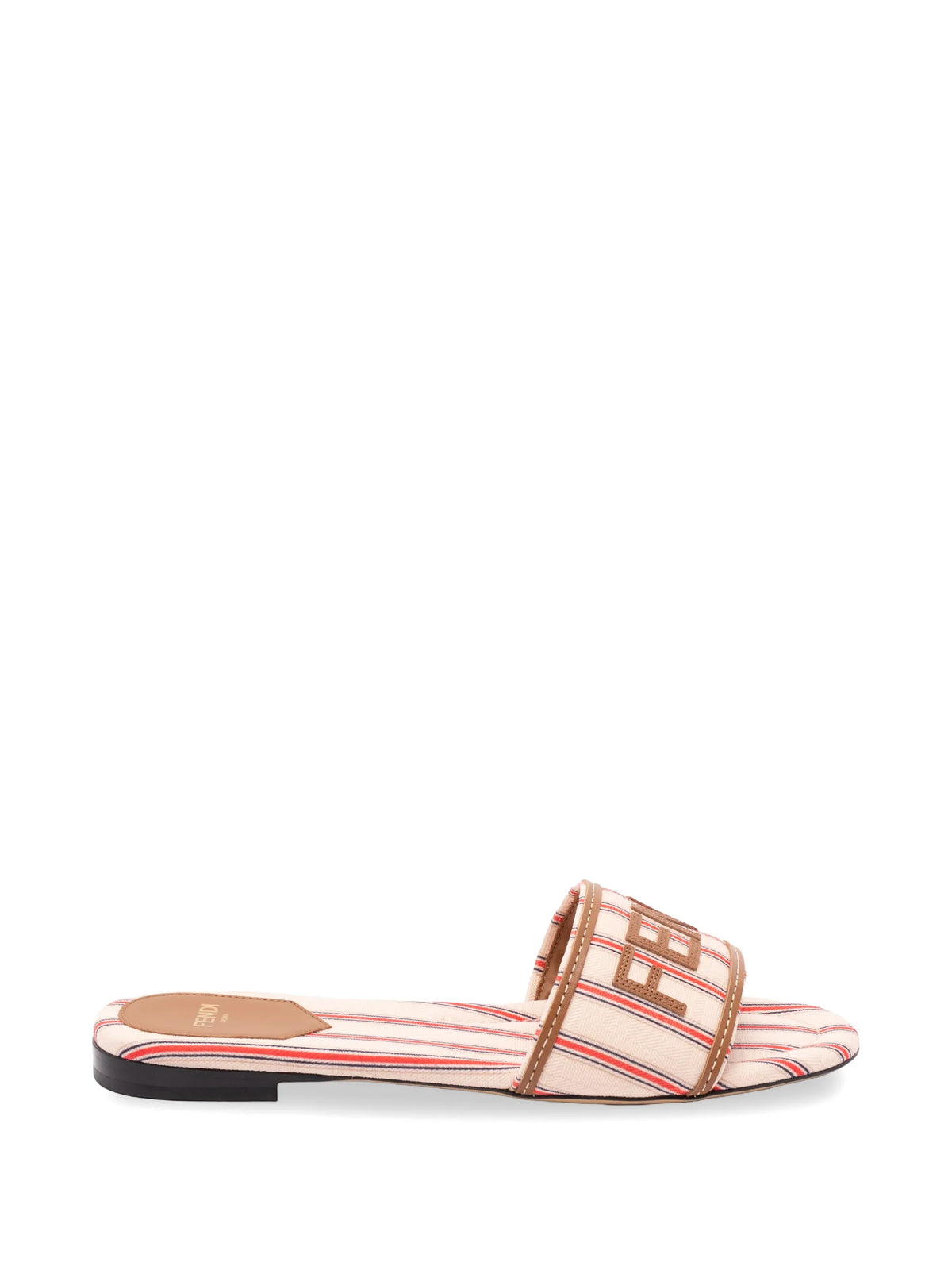 Fendi - Sunshine Striped Logo-patch Flat Sandals