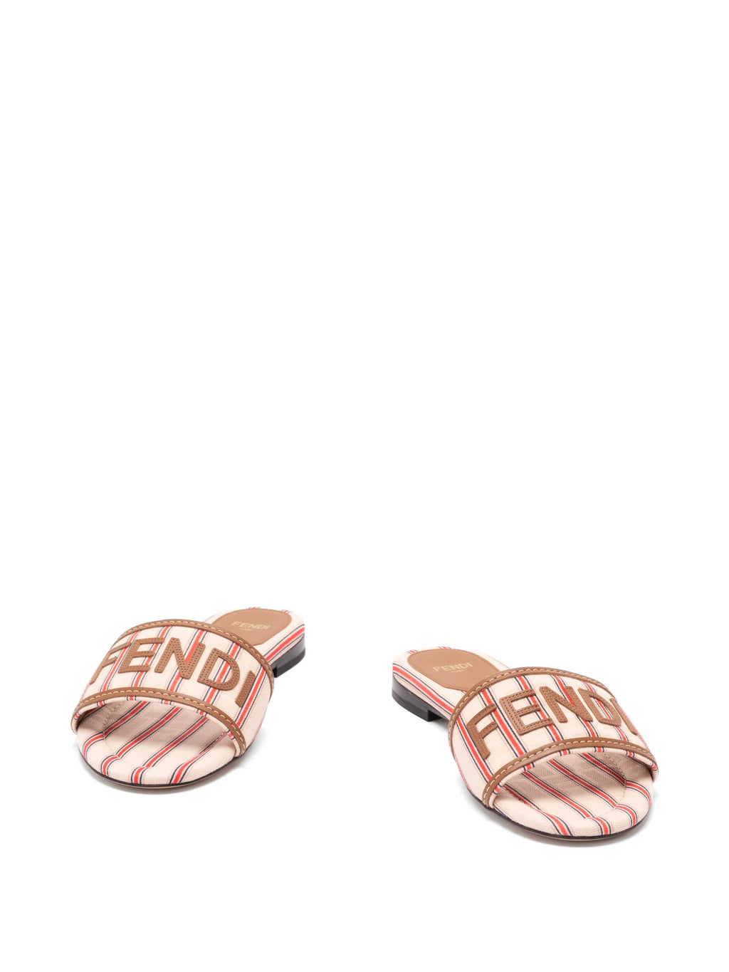 Fendi - Sunshine Striped Logo-patch Flat Sandals