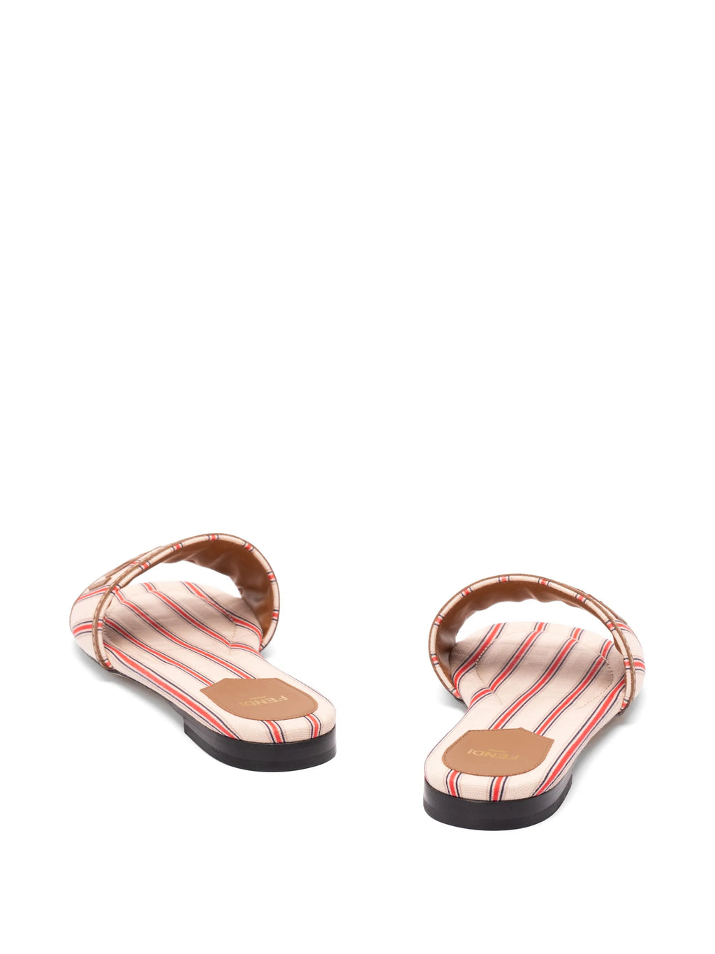 Fendi - Sunshine Striped Logo-patch Flat Sandals