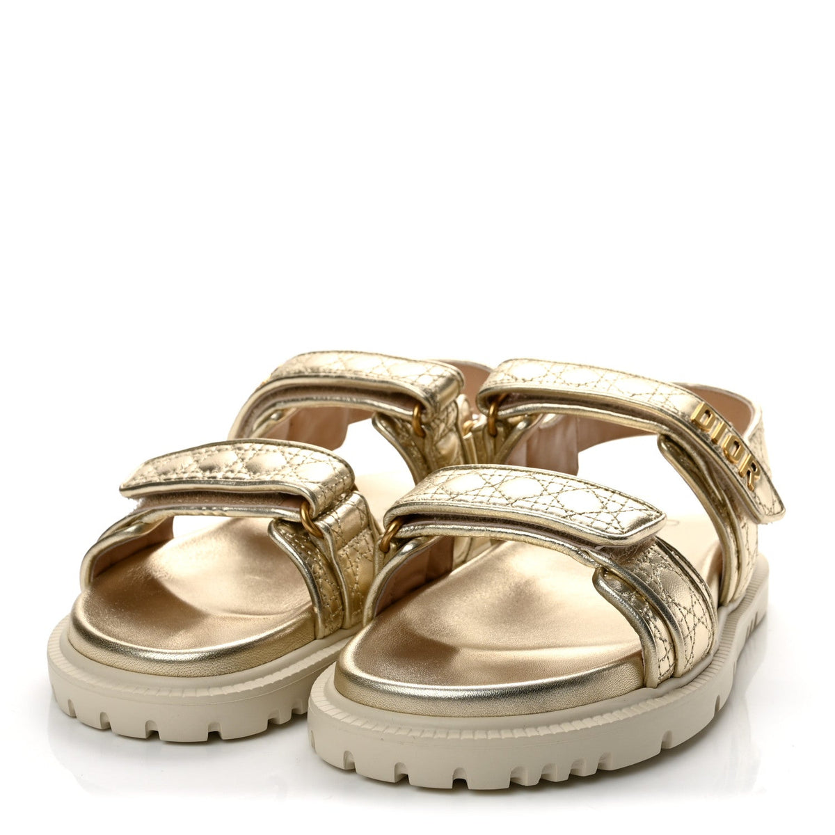 Dior - Laminated Sheepskin Cannage Dioract Sandals