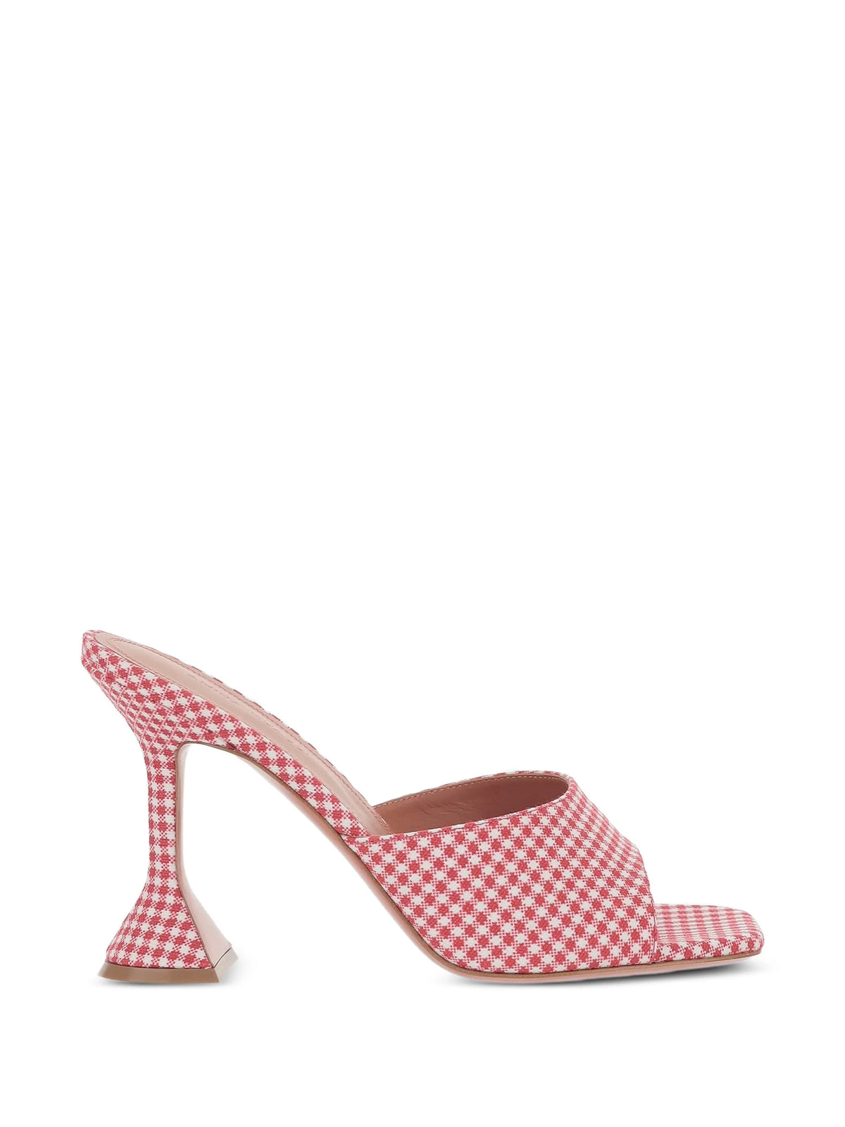 Amina Muaddi - Lupita Slippers 95 Red And White Vichy