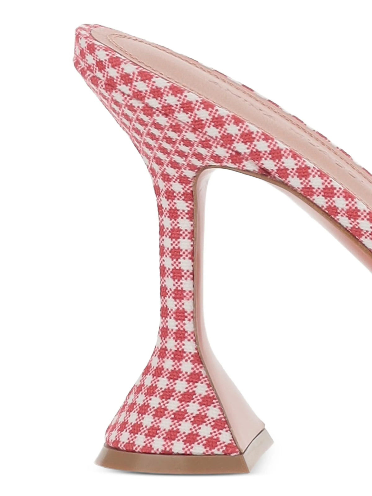 Amina Muaddi - Lupita Slippers 95 Red And White Vichy