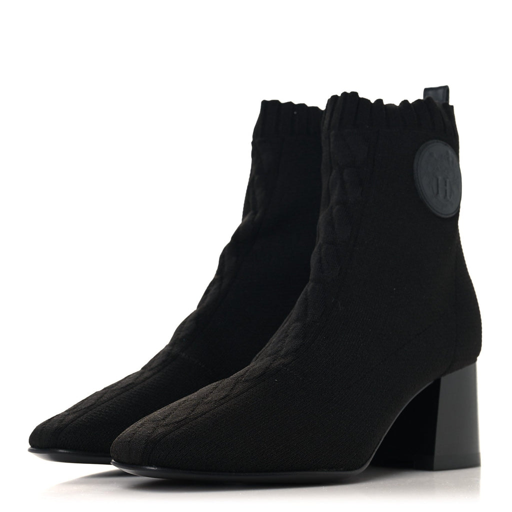 Hermès - Knit Calfskin Jenna 60 Ankle Boots