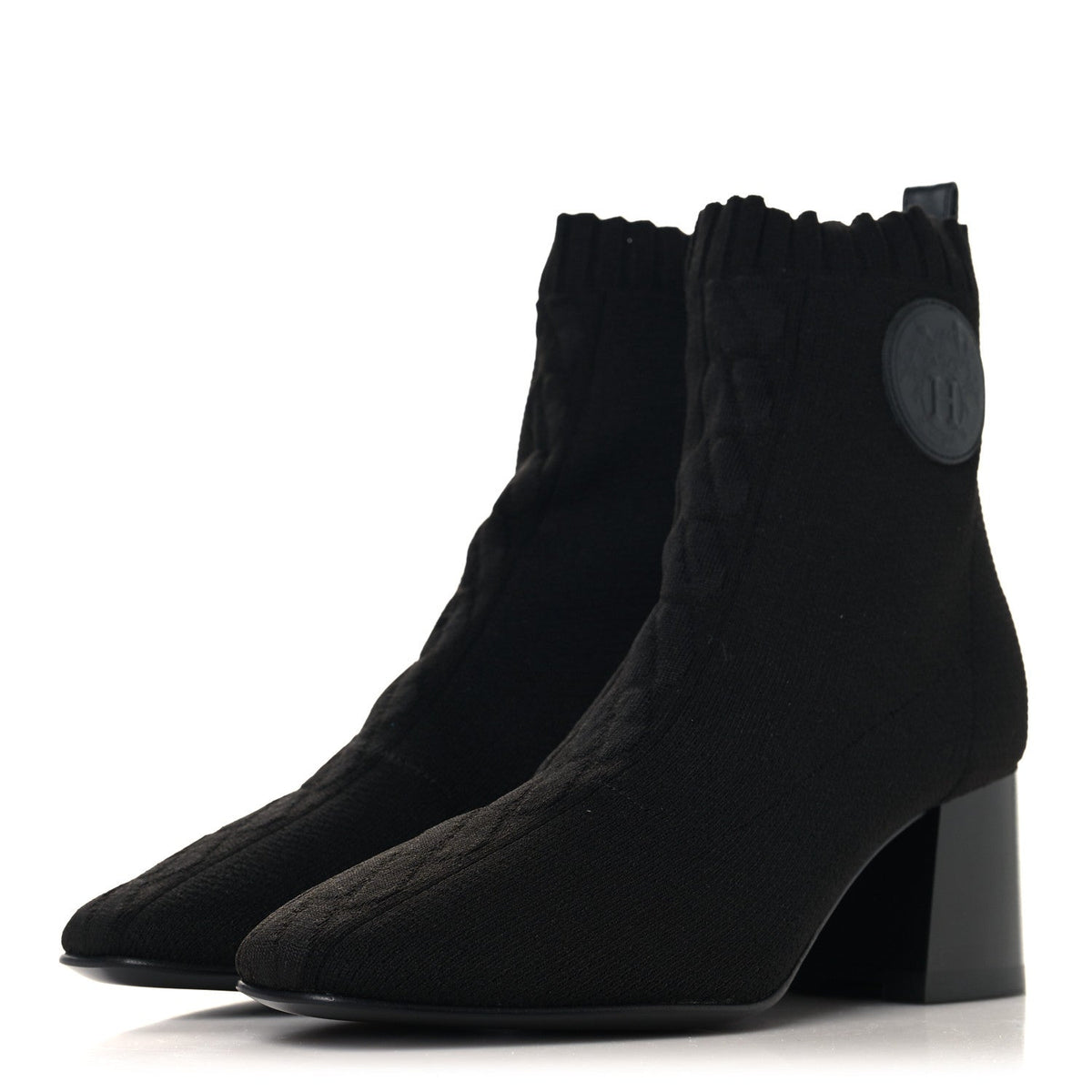 Hermès - Knit Calfskin Jenna 60 Ankle Boots