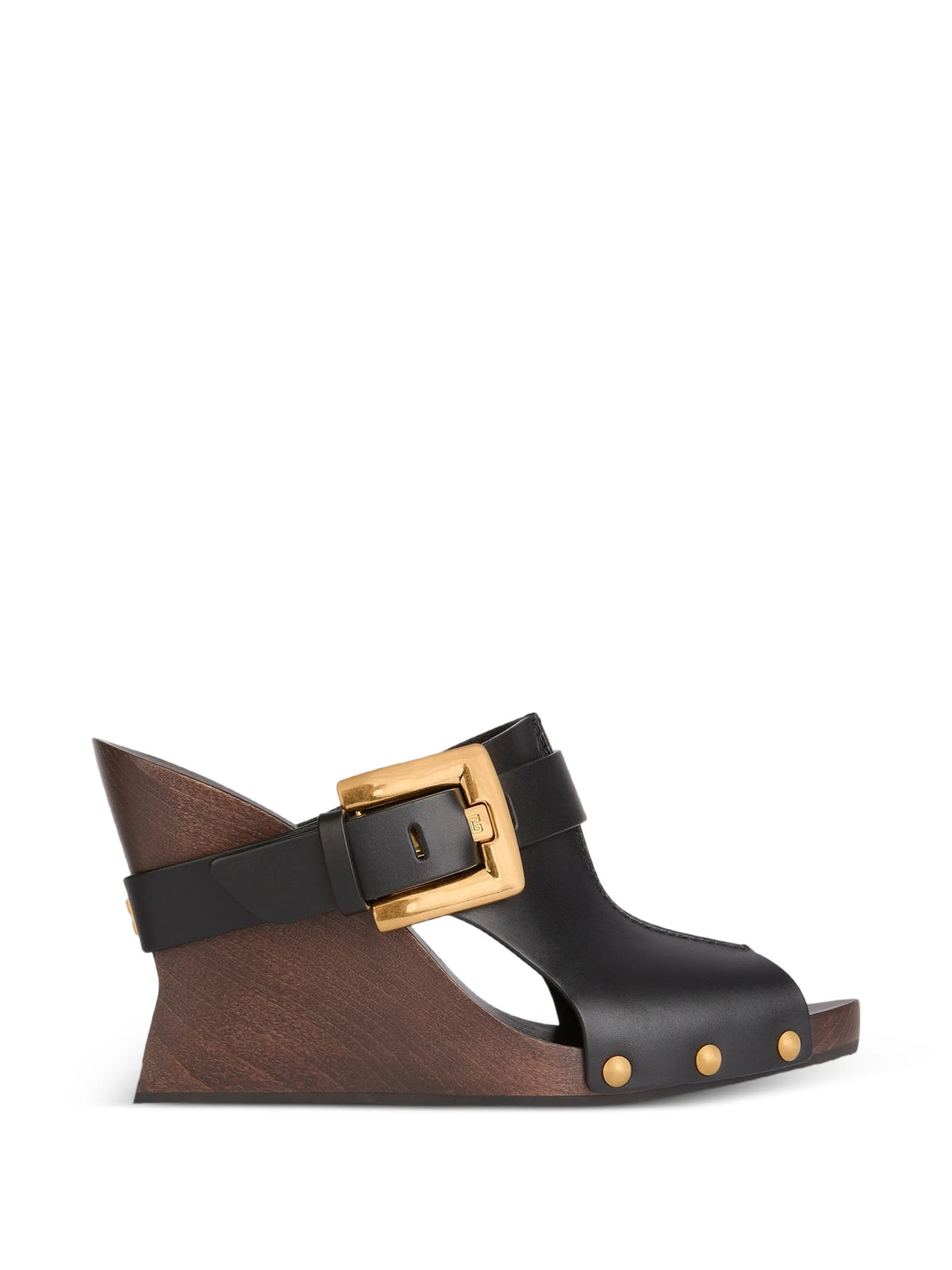 Balmain - Anthem Wedge Smooth Leather Mules