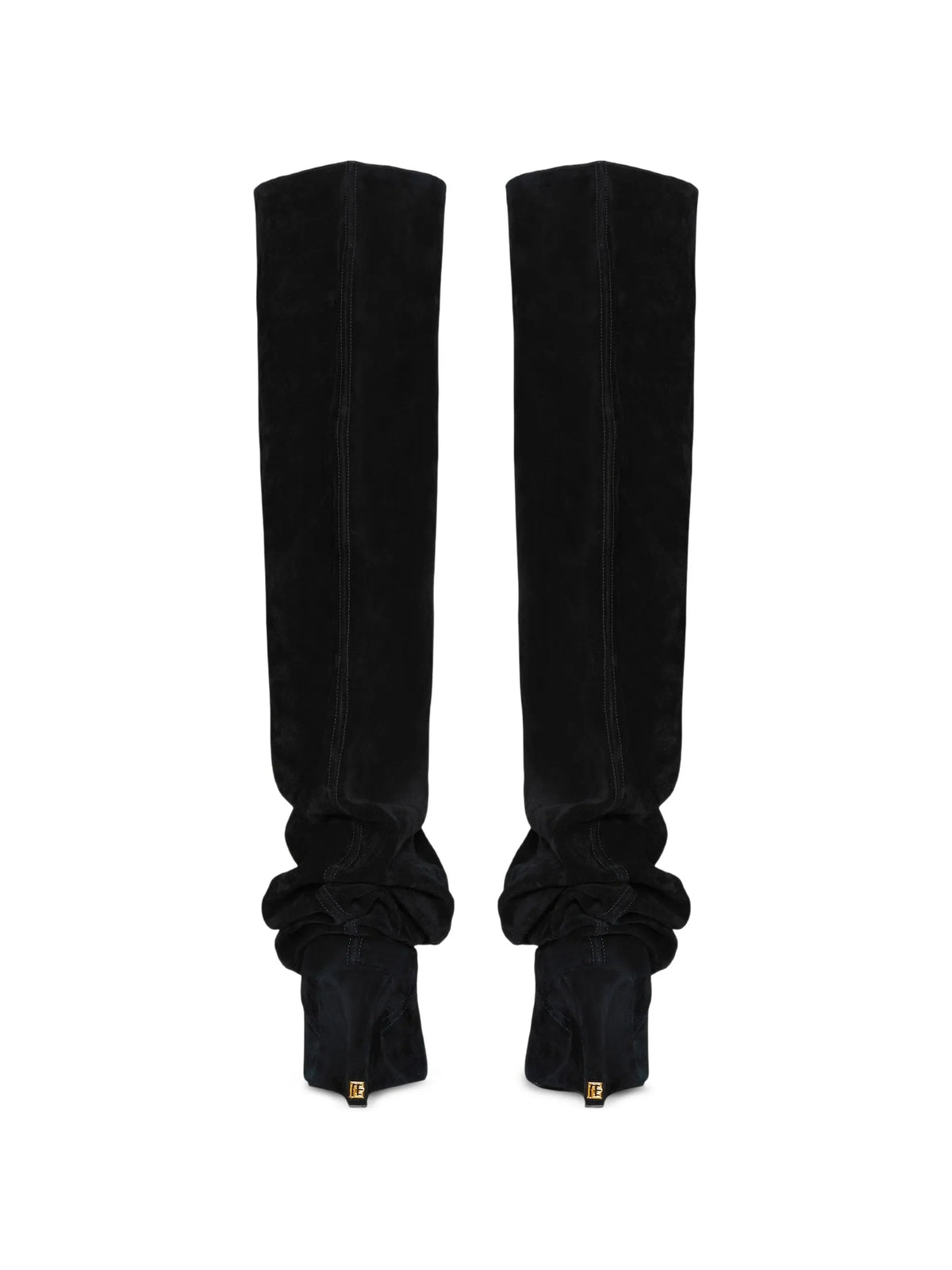 Balmain - Suede Leather Wedge Thigh-high Boots