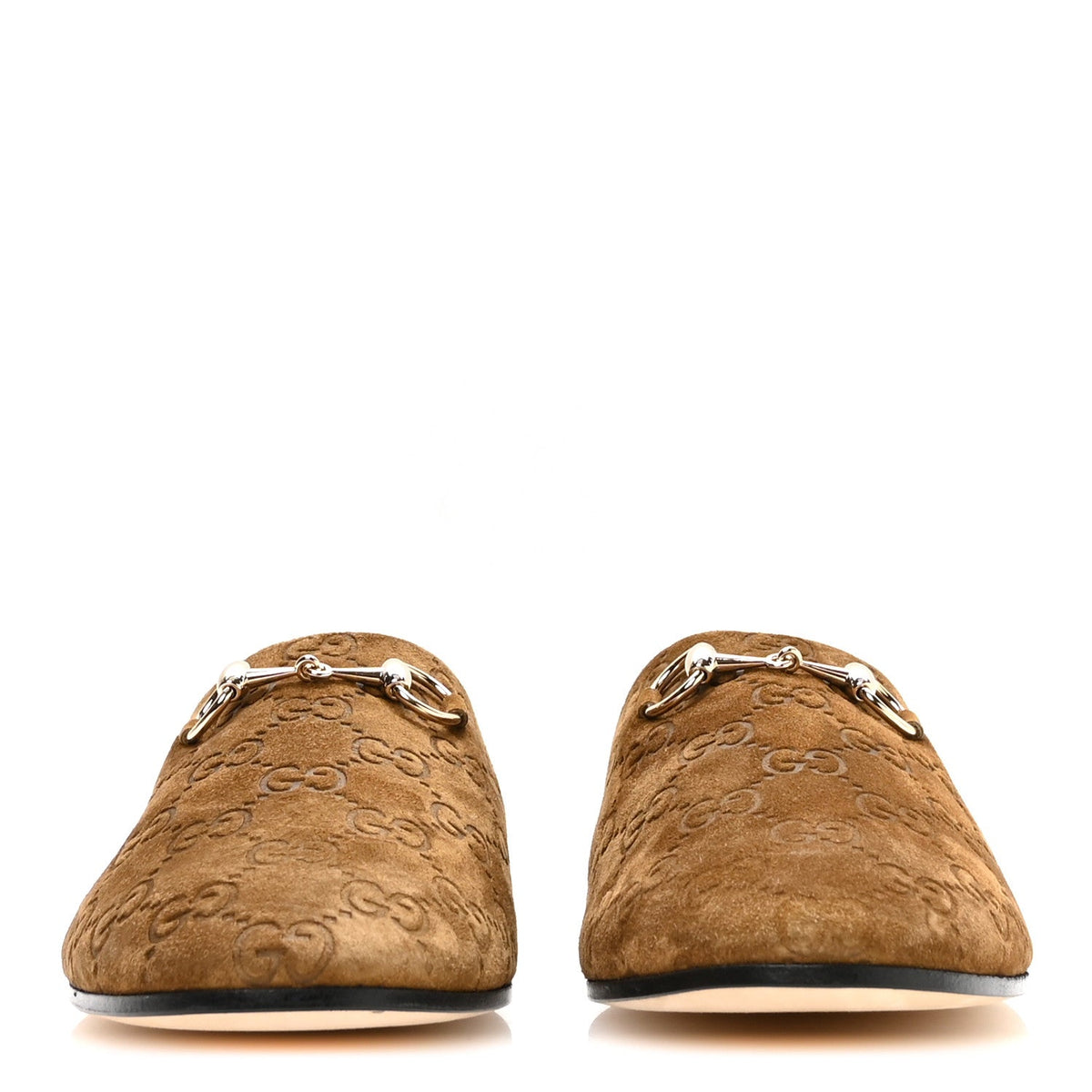 Gucci - Suede GG Debossed Annette Horsebit Flat Mules