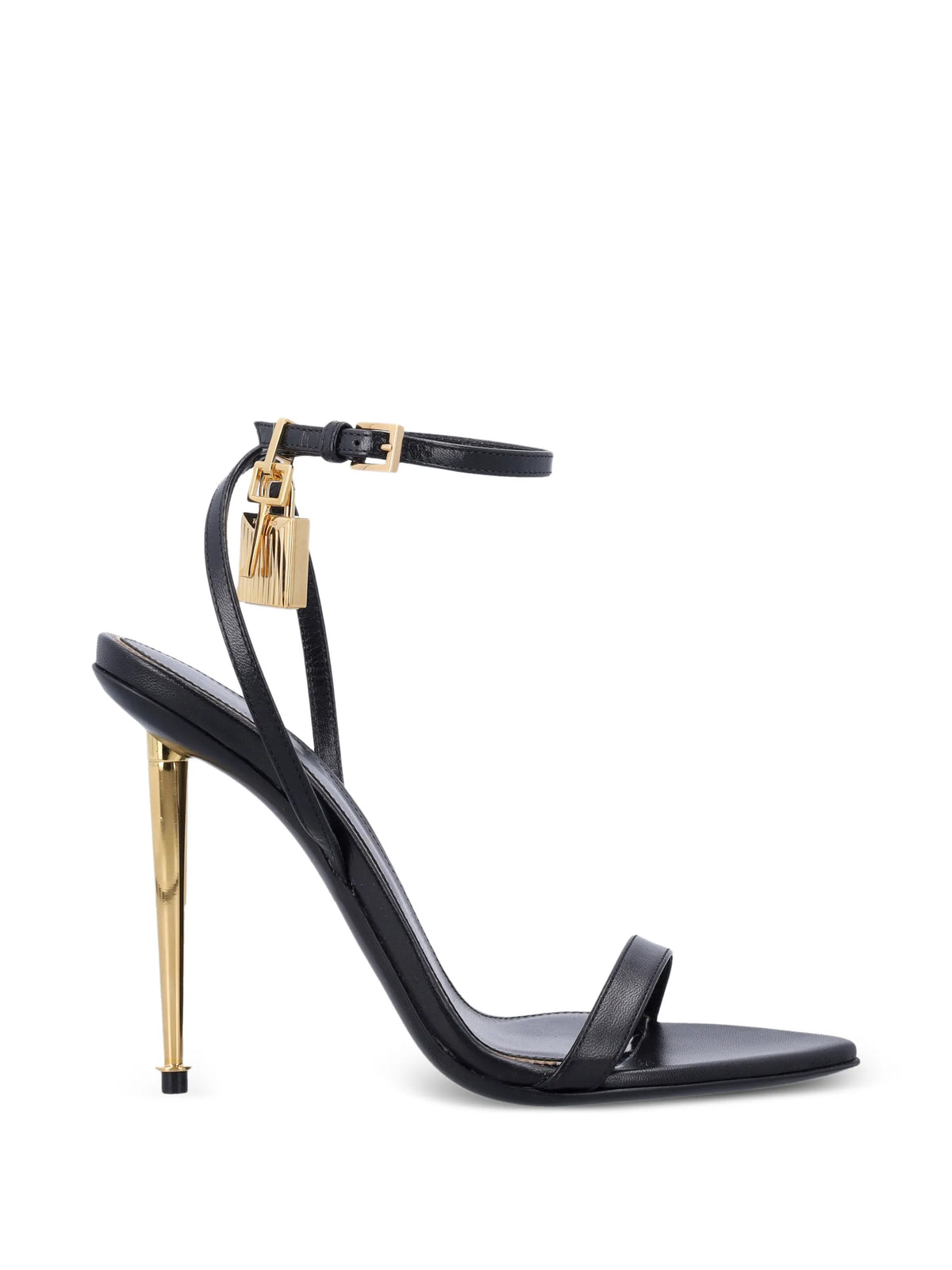 Tom Ford - Shiny Leather Padlock Pointy Naked Sandals