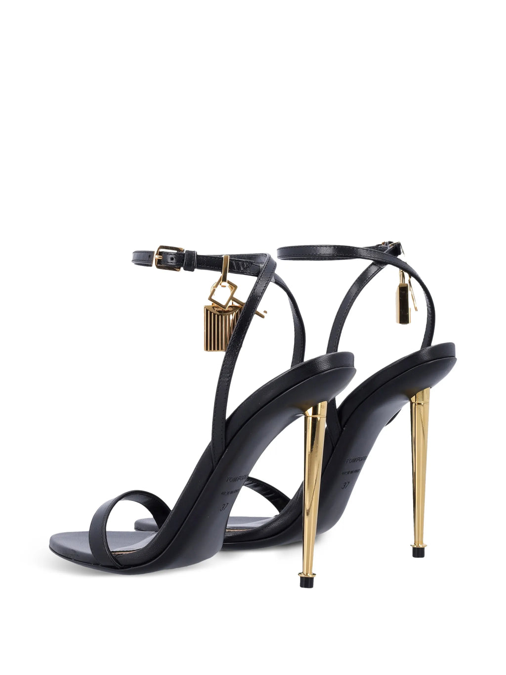 Tom Ford - Shiny Leather Padlock Pointy Naked Sandals
