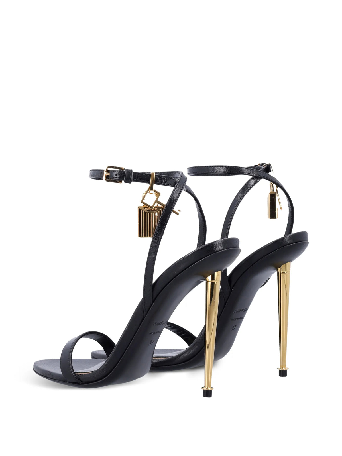 Tom Ford - Shiny Leather Padlock Pointy Naked Sandals
