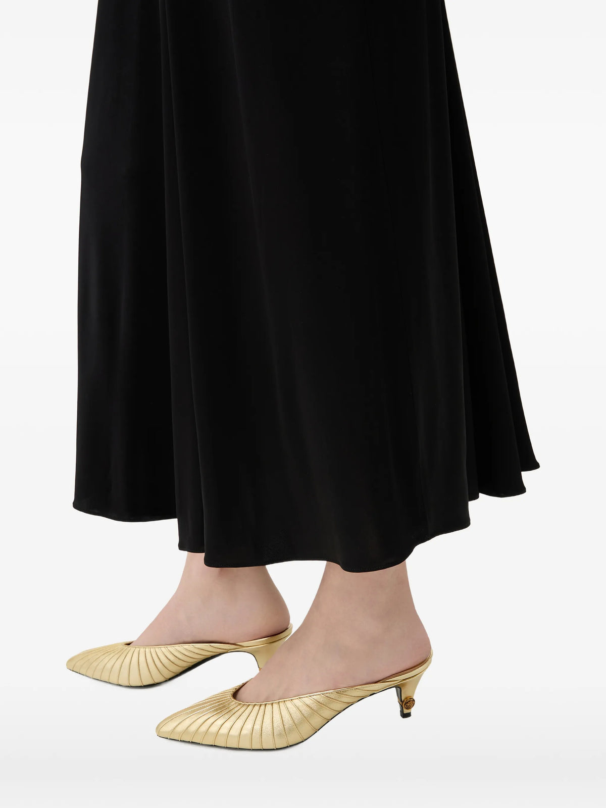 Versace - Gianni Metallic-nappa Mules 55 Mm