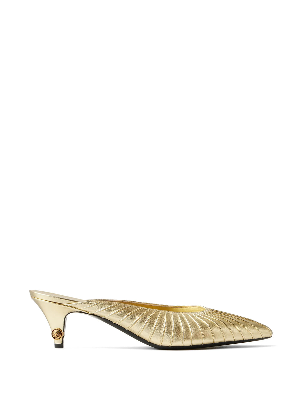 Versace - Gianni Metallic-nappa Mules 55 Mm