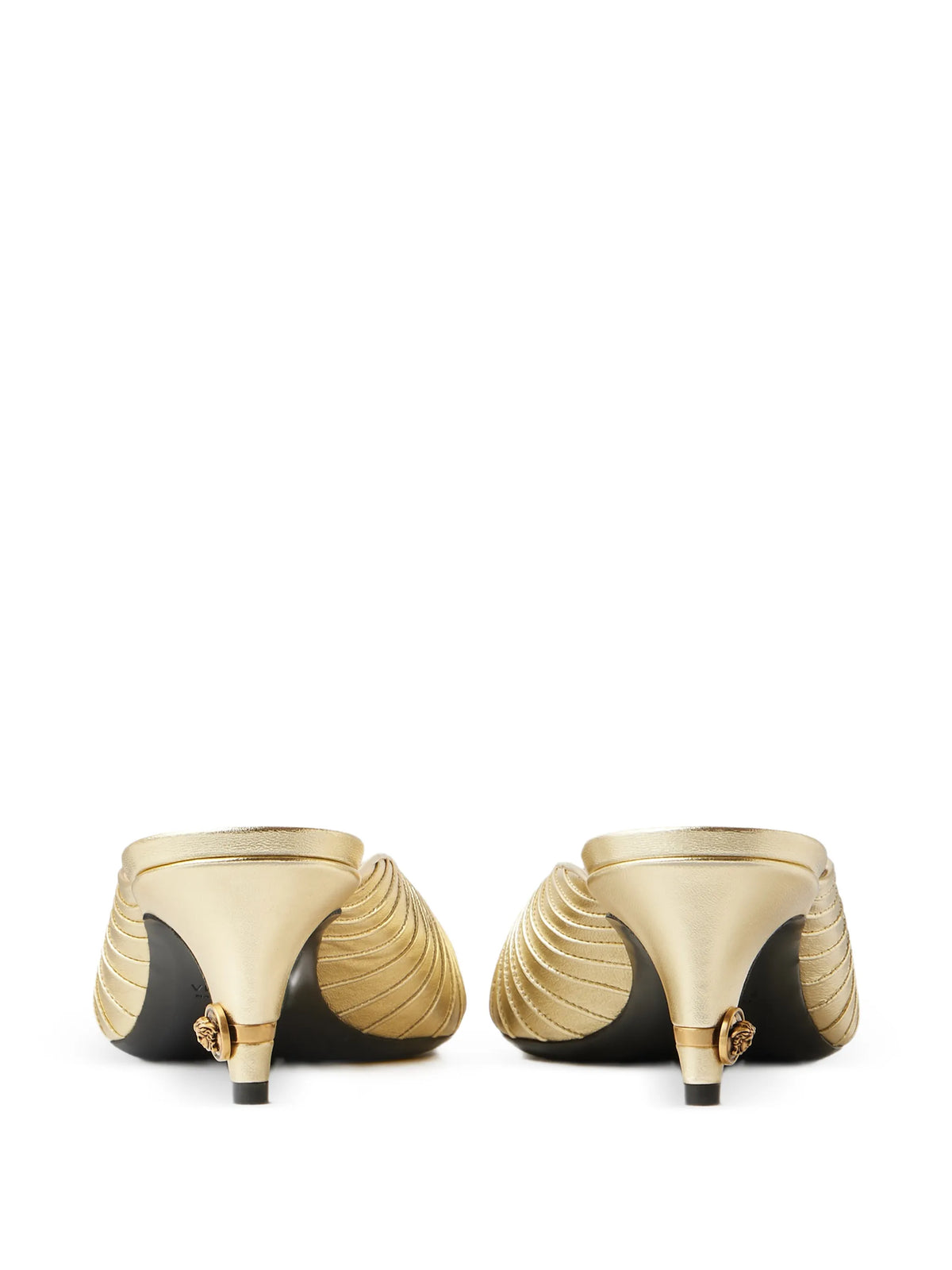 Versace - Gianni Metallic-nappa Mules 55 Mm