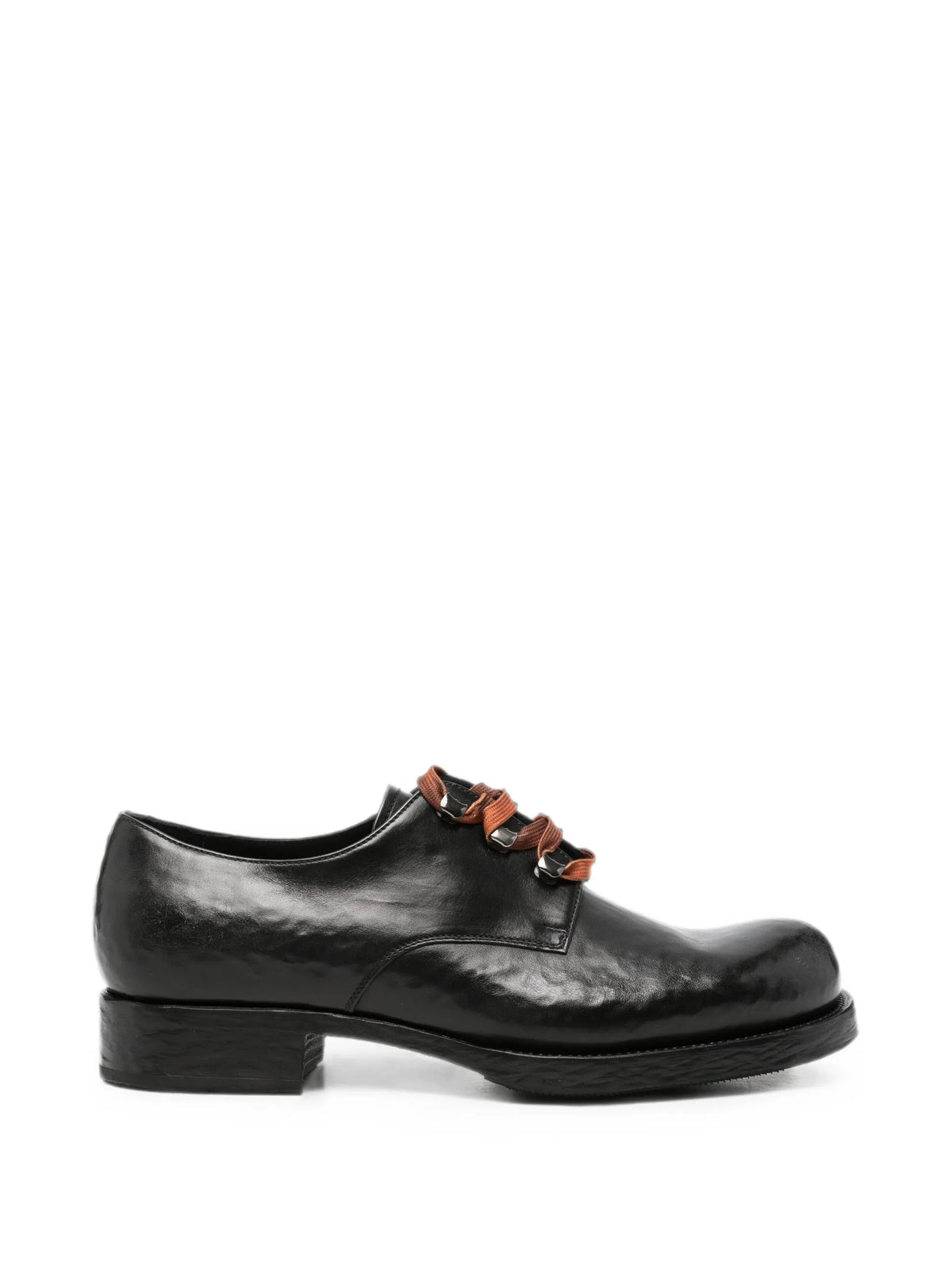 Prada - Antiqued Leather Lace-up Shoes