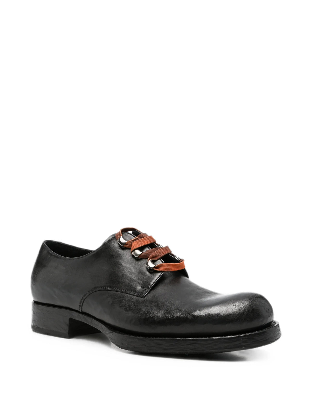 Prada - Antiqued Leather Lace-up Shoes